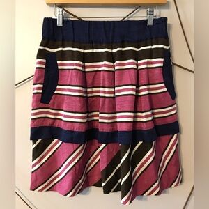 Maeve- Womens Striped Pink and Navy Tiered Skirt